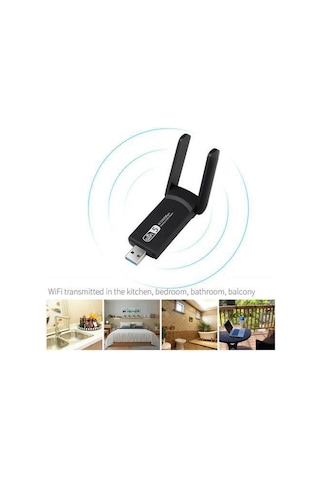 1200Mbps Dual Band Uzun Menzilli Kablosuz Wi-Fi Adaptörü USB Anten