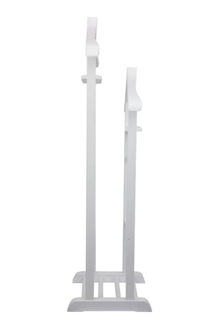 İki Tepeli Dilsiz Uşak Beyaz Masif Ahşap Palto Ceket Cüppe Ofis Beyaz