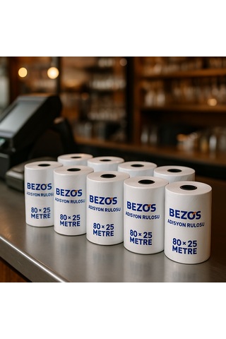 Buradabulabilirsin Bezos 80x25 Mm Adisyon Rulosu Termal Rulo 5 Paket 50 Adet Bbz