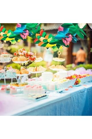 Suofeng Hawaii Temalı Renkli Kağıt Çiçek Gardaşlığı - 3 Metre Uzunlukta Ev, Parti Ve Düğün Dekorasyonu