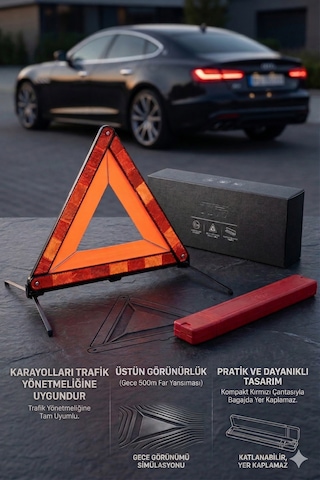Autobase Üçgen Reflektör Metal Ayaklı Katlanabilir Kutulu Uyarı İkaz Reflektörü Autobase Üçgen Reflektör Metal Ayaklı Katlanabilir Kutulu Uyarı İkaz Reflektörü