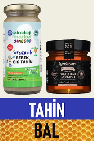 Organik Çiğ Tahin 230 Gr + Organik Polifloralı Bal 300 Gr