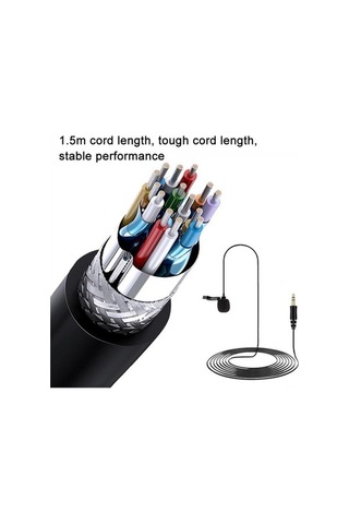 Didadodo Bosphorusboutique Siyah Rode Mikrofonu Kamera İçin Kablosuz, 1.5m Profesyonel Ses Kayıt Kamera Dostu