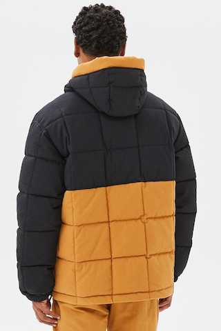 Timberland Progressive Utility Pullover Puffer Erkek 1/2 Fermuarlı Kapüşonlu Şişme Mont Taba-siyah Taba