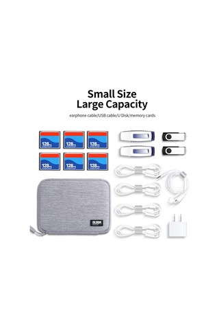 Yifomall Bubm Dıss-pvc Gri Dijital Saklama Çantası - Hafif Mini, Veri Kablosu, Kulaklık, Usb, Hafıza Kartı Birleşik Depolama Çantası Gri