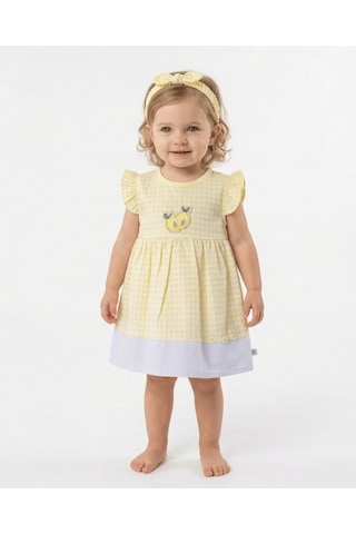 S-Mall Caramell Bebek Elbisesi - Bandanalı - Elb6094 - Lemon - Sarı