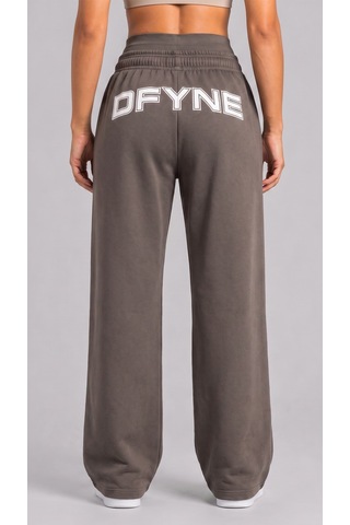 Dfyne Regular Kadın Kahverengi Bol Paça Oversize Eşofman Altı