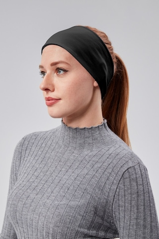 Kadın Spor Saç Bandı Bandana Penye Esnek Bone Dikissiz Siyah