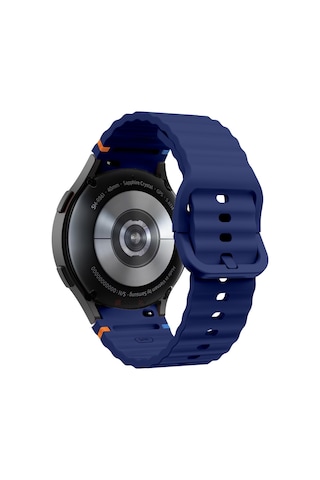 Samsung Galaxy Watch 7 40mm-44mm İle Uyumlu Metal Tokalı Dalgalı Spor Silikon Kordon