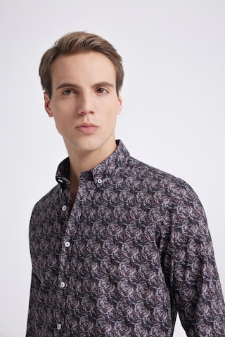 D's Damat Slim Fit Lacivert Baskılı Gömlek 1ec0221042599 Lacivert