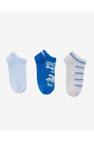 Skechers 3'lü Paket Funny Feet Bilekli Çorap Büyük Erkek Çocuk Kamuflaj-mavi-gri Sk2520129-3474