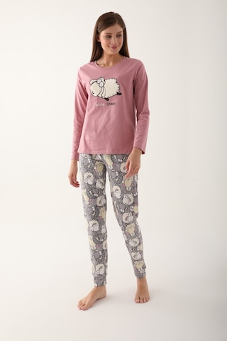 Arnetta White Sheep Pembe Kadın Uzun Kol Pijama Takım