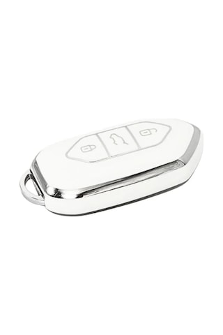 Autohan Keys Togg T10x T10f Akıllı Anahtar Kılıfı, 3 Tuşlu, Nano Koruma Beyaz-gümüş