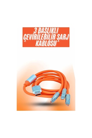 Çoklu Şarj Kablosu Usb Type-c Apple     Uyumlu iOS 120w Hızlı Şarj Kablosu