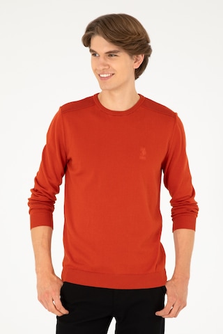 U.S. Polo Assn. Erkek Slim Fit Bisiklet Yaka Kiremit Basic Kazak 50288888-VR031