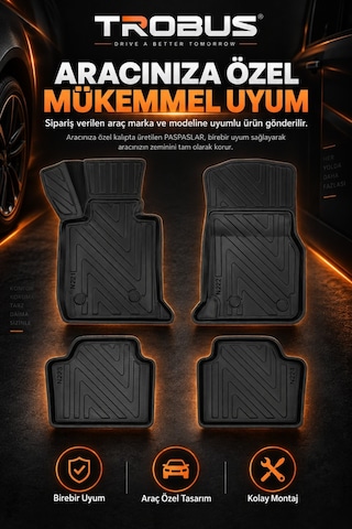 Peugeot 2008 2019+ Araca Özel Karbon Desenli 3d Paspas Bagaj Havuzu Set Alt Bagaj Siyah