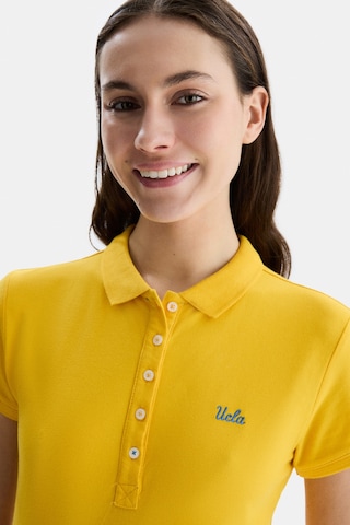 Ucla Shaver Sarı Polo Yaka Nakışlı Standard Fit Kadın Tshirt Sarı