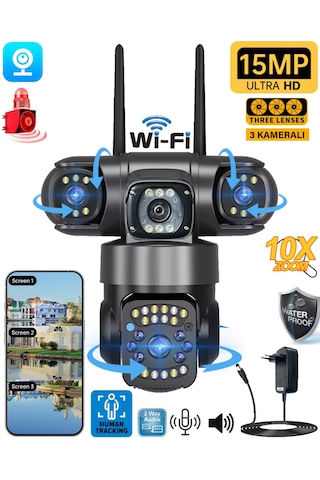 O-kam 6030pro Wifi 3 Kameralı 15mp 5mp+5mp+5mp Üç Kameralı 10x Zoom Renkli Gece Görüşlü
