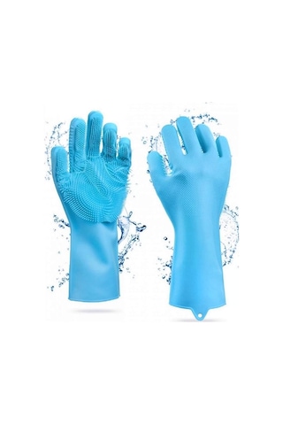 Sihirli Bulaşık Yıkama Eldiveni Dayanıklı Kaymaz Tırtıklı Renkli Eldiven Fırın Mutfak Eldiveni