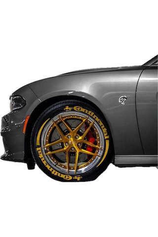 Continental + Kuyruk Lastik Yazısı Araç Lastik Stikeri 8adet