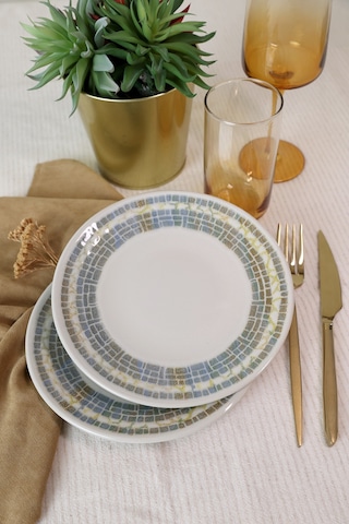Keramika Professional Mosaica Pergamon Pasta Tabağı 20 Cm 6 Adet 22825 Gri