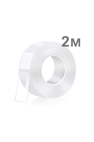 Nano Şeffaf Çift Taraflı Bant 3cm X 2m, Yıkanabilir, Güçlü Yapışkan, İz Bırakmaz, Çok Amaçlı Sabitleyi 1
