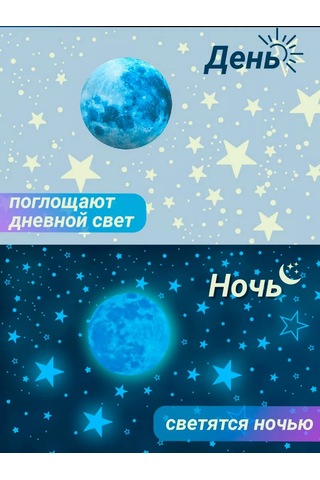 Runavi Çocuklar İçin Duvarınıza Yapıştırılabilen, Işıklı İç Mekan Çıkartmaları. 95244049 Açık Mavi