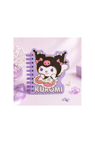 Sanrino Kuromi Spiralli Defter Çizgili Özel Kesim Mor Mini Boy 1 1