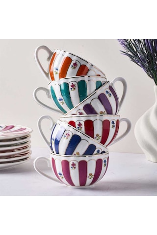 Perotti 16858 Balat 6 Kişilik 12 Parça Porselen Kahve Fincan Takı