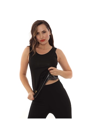 Sauna Suit Ekstra Terle Incelten Unisex Termal Sauna Altüst Takım Siyah
