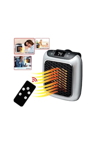 Powermaster Pm-26513 800 Watt Priz Tipi Uzaktan Kumandalı Taşınabilir Isıtıcı Zamanlayıcı - Otomatik Kapanma