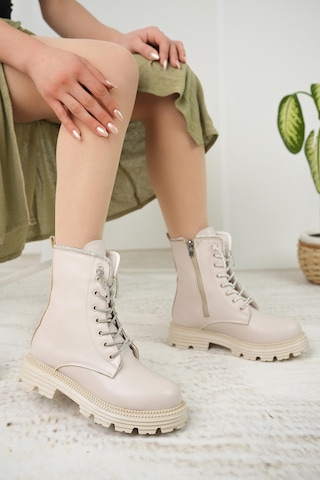 Nesil Shoes Swell 3081 Ten Taşlı Kadın Bot-ten Ten