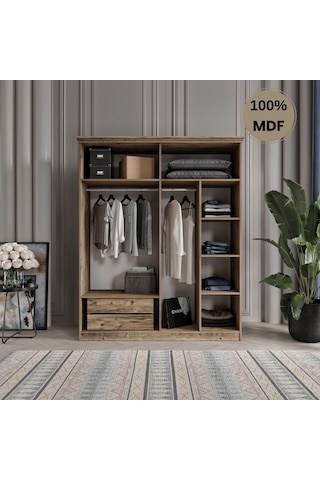Pera 4 Kapak Mdf Gardırop Antrasit