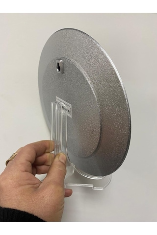 Türk Bayrağı Dekoratif Tabak, Gümüş Rengi Desenli Çerçeve, Kırmızı Ay Yıldız Motifli, 21 Cm, Standlı Genel