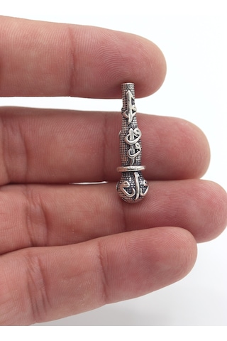 Midyat Nurtaş Gümüş Elif Vav İşlemeli 925 Ayar Gümüş Tesbih İmamesi 201023442