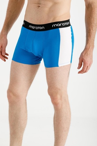 Maraton Sportswear Ekstra Slim Erkek Düz Paça Basic Saks Boxer 20395-Saks Saks Mavisi