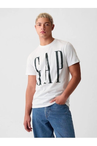 Everyday Soft Gap Logo Erkek T-shirt Beyaz-6058 Beyaz