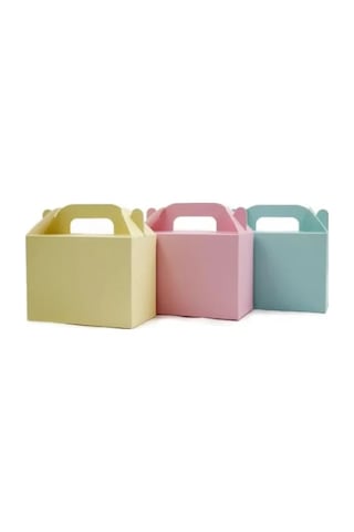 3'lü Set Karışık Renkli El Geçme Hediye Kutusu - 10x14 Cm