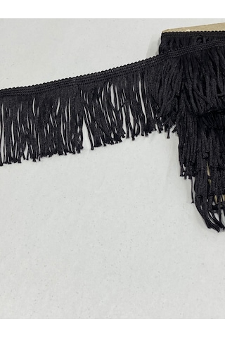 Püskül Saçak Siyah / 7cm / 1 Metre / Kalın İplikli