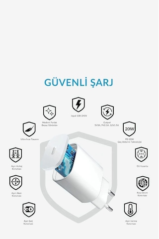 20 WApple Uyumlu iPhone 11 / 11 Pro-12 /12 Pro Yeni Nesil Type-c