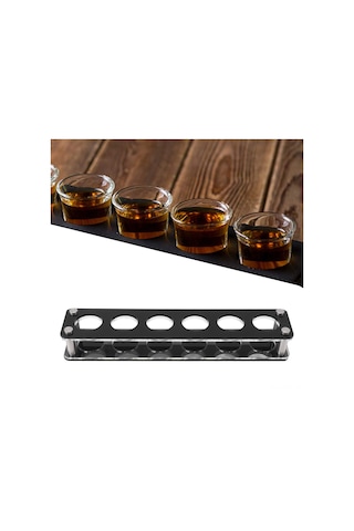 Hangfox Akrilik Malzeme 38mm Delikli 6'lı Stabile Şarap Bardağı Rafı - Dayanıklı, Kolay Kullanımlı Ve Masayı Temiz Tutar