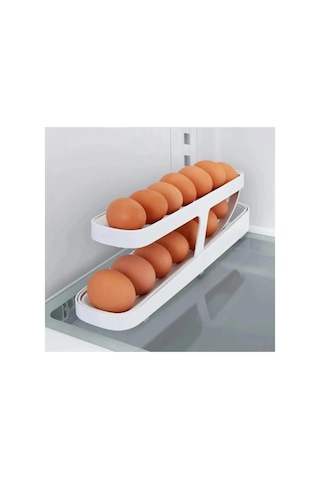 Tineke 2 Katlı Otomatik Buzdolabı Yumurta Standı Yumurtalık Rafı Saklama Kabı Buzdolabı Organizer Genel