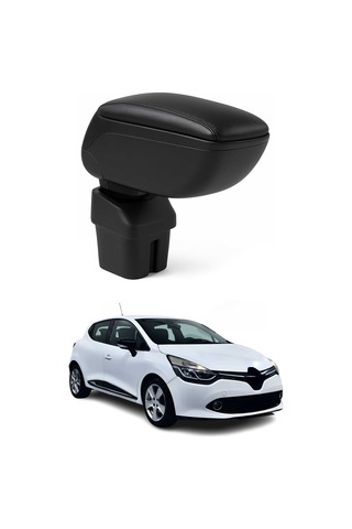 Renault Clio 2012-2019 Adaptörlü Model Uyumlu Kolçak Kol Dayama Siyah Suni Deri Araca Özel