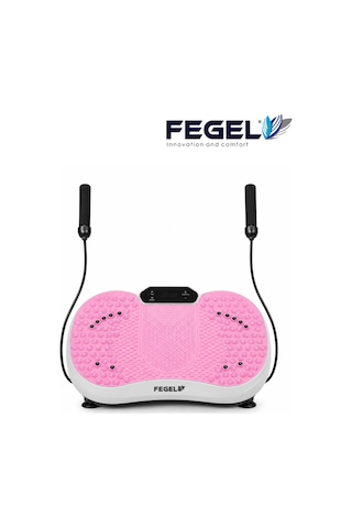 Fegel FG-6500 99 Kademeli Hoparlörlü Direnç Bantlı Uzaktan Kumandalı Titreşimli Fitness Platformu Pembe
