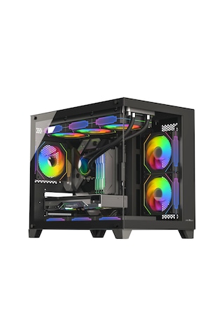 Teknoteg - James Donkey Stark S700 3xargb Temperli Cam 750w 80+ Bronze Matx Siyah Gaming Oyuncu Ka