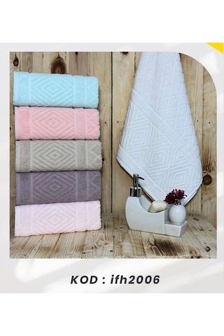 Bimar Bukle Jakarlı Soft Pramit Desenli El Ve Yüz Havlusu 50 X 90 Cm X 6 Adet Çok Renkli