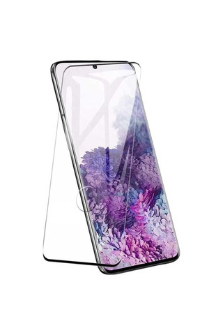 Galaxy S20 Plus Uyumlu Msra Kavisli Full Yapışkanlı Cam Ekran Koruyucu