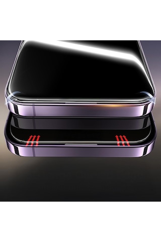 Apple Uyumlu iPhone 17 Pro Mbfx 2.5d Oliv Privacy Temperli Cam Ekran Koruyucu + Kolay Uygulama Aparatı - Siyah