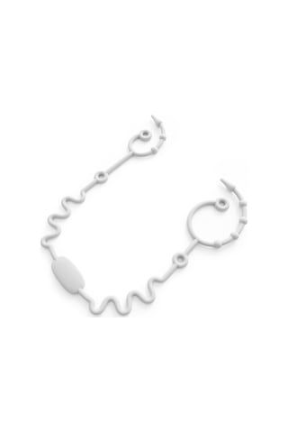 Geeroyoo Bebek Emzik Kayıp Engel Zinciri - Gıda Seviyesi Silikon - Dişik Amorti Ve Oyuncağı Bağlama Bandı - Açık Gri