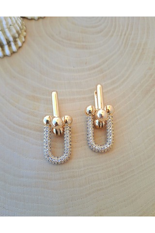 Dali Shop Taşlı Tifanny Küpe Altın